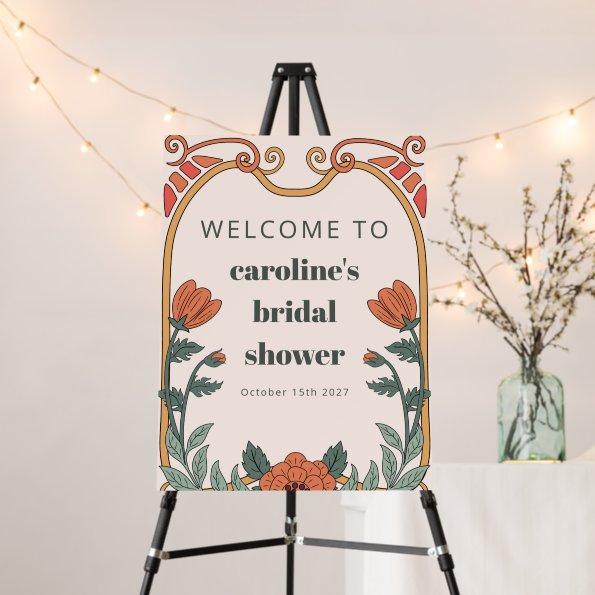 Retro Bohemian Art Nouveau Floral  Foam Board