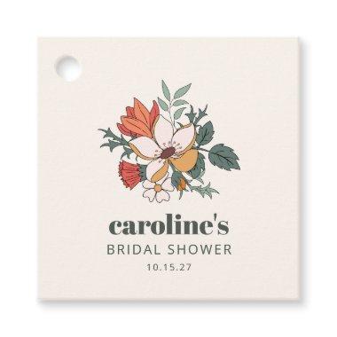 Retro Bohemian Floral Nouveau  Custom Favor Tags