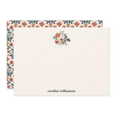 Retro Bohemian Floral Nouveau  Custom Thank You