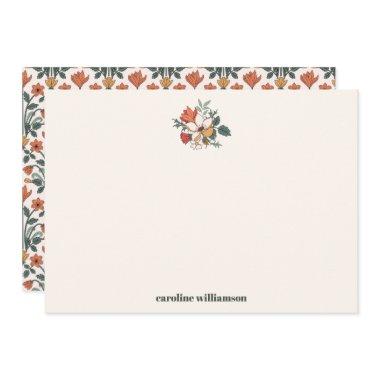 Retro Bohemian Floral Nouveau Bridal Shower Custom Thank You Invitations