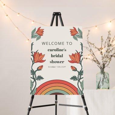 Retro Bohemian Rainbow Floral Unique Bridal Shower Foam Board