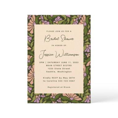 Retro Boho Green Botanical Groovy
