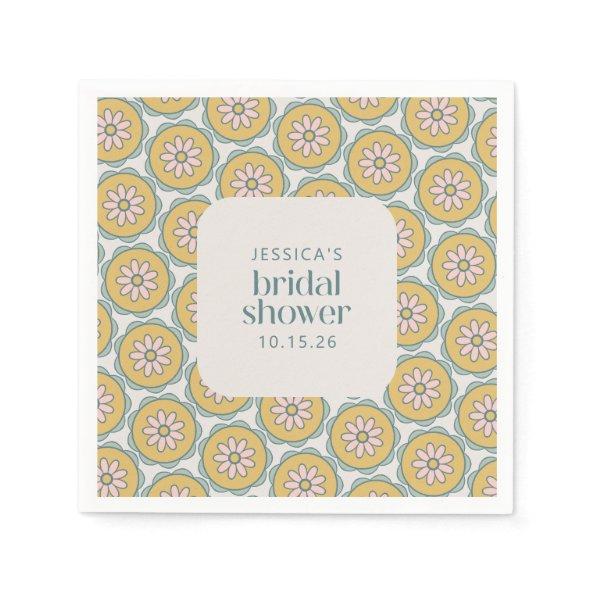 Retro Boho Mandala Floral Pastel  Napkins