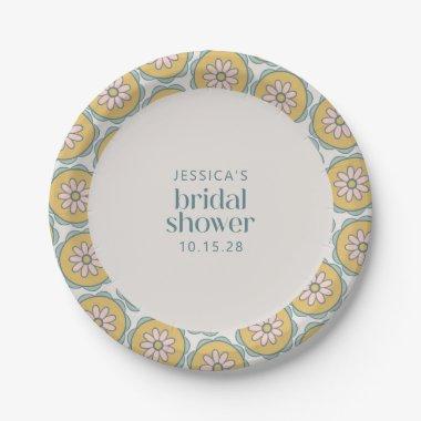 Retro Boho Mandala Floral Pastel  Paper Plates