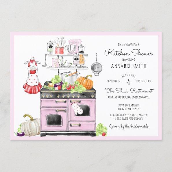 Retro Bridal Kitchen Shower Invitations