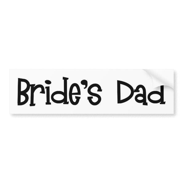 Retro Bride's Dad Bumper Sticker