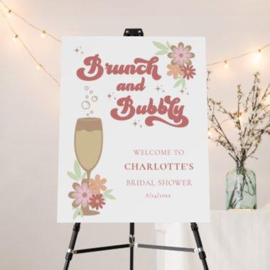Retro Brunch and Bubbly Bridal Shower Welcome Foam Board