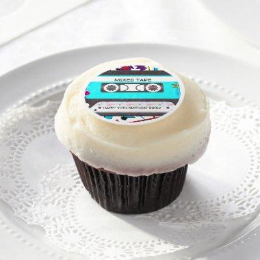 Retro Cassette Tape 80's 90's Birthday Party Edible Frosting Rounds