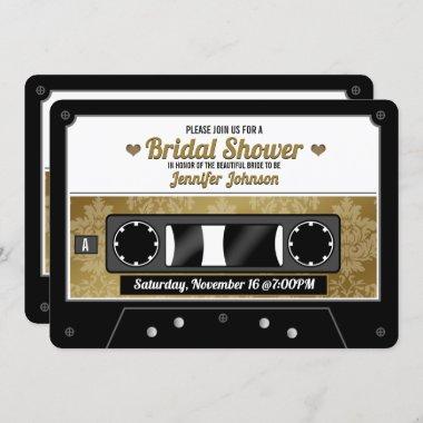 Retro Cassette Tape Bridal Shower Invitations