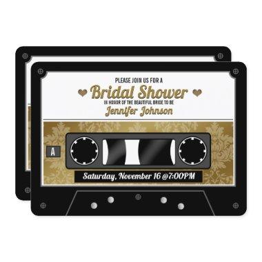 Retro Cassette Tape Bridal Shower Invitations