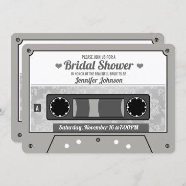 Retro Cassette Tape Bridal Shower Invitations