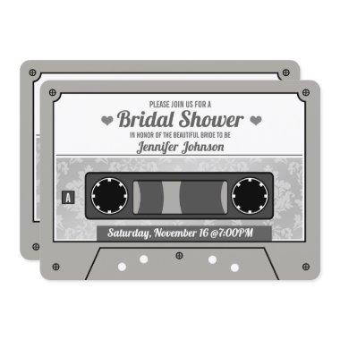 Retro Cassette Tape Bridal Shower Invitations