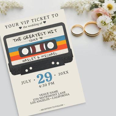 Retro Cassette Tape The Greatest Hit Wedding Invitations