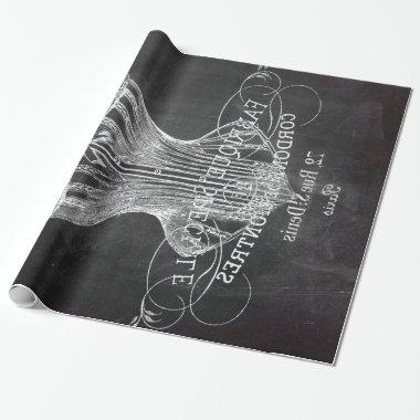 Retro chalkboard scripts victorian lingerie corset wrapping paper