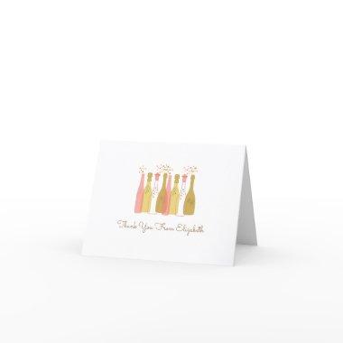 Retro Champagne Bottles Glam Retro 1960s Style Thank You