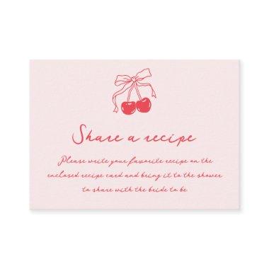 Retro Cherries & Bow  Recipe Request Enclosure