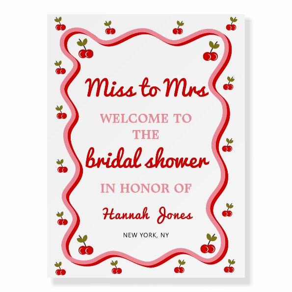 Retro Cherry Valentine  Welcome photo Foam Board