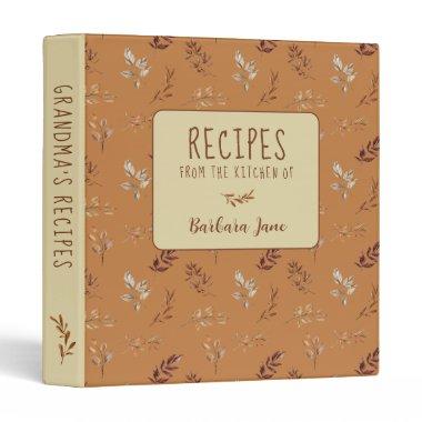 Retro chic grandmas cookbook kitchen recipes 3 ring binder