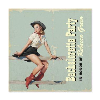retro cowgirl western country bachelorette party