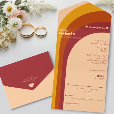 Retro Curved Arch Stripe Wedding All In One