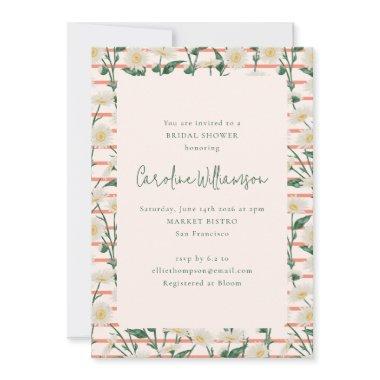 Retro Daisies Floral Garden Green