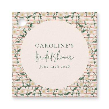 Retro Daisies Floral Green  Custom Favor Tags