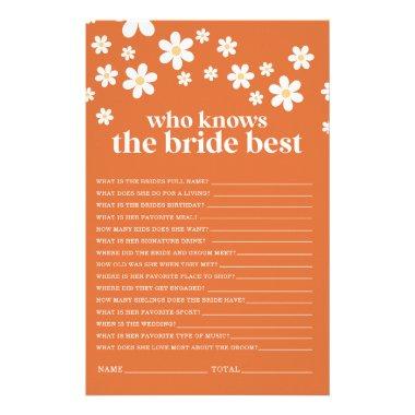 Retro Daisy bridal shower Game Flyer