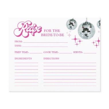 Retro Disco Groove Bridal Shower Recipe Invitations