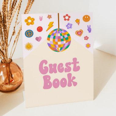 Retro Disco Groovy Guest Book Table Party Sign