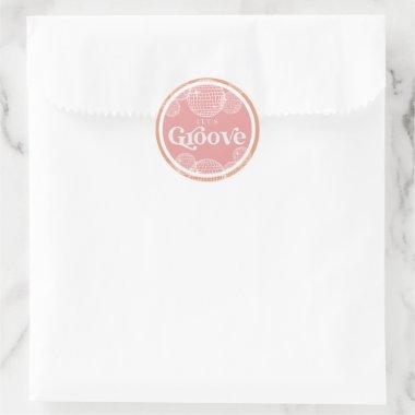 Retro Disco Pink and Orange  Classic Round Sticker