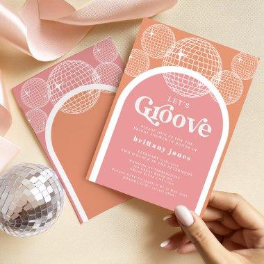 Retro Disco Pink and Orange Groovy Baby Shower