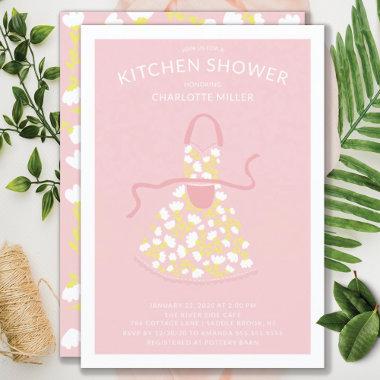 Retro Floral Apron Bridal Kitchen Shower Invitations