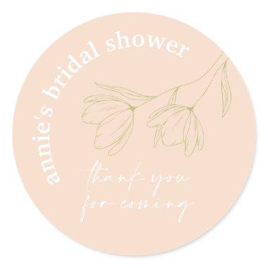 Retro Floral Bridal Shower Favor Seal Sticker A115