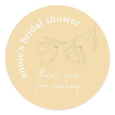 Retro Floral Bridal Shower Favor Seal Sticker A115