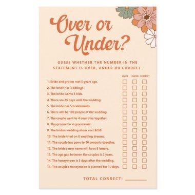 Retro Floral Over Or Under  Game