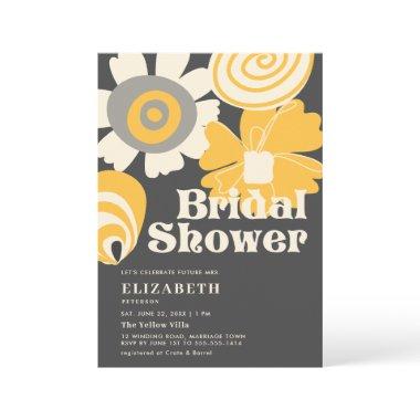 Retro Floral Yellow Boho Hippie Chic