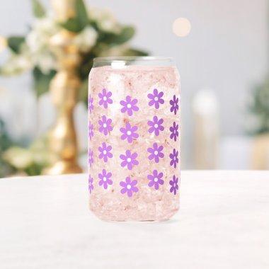 Retro Flower Daisy Birthday  Gifts Can Glass