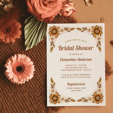 Retro Flowers | Bridal Shower Invitations