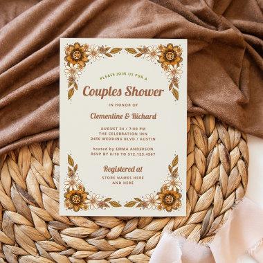Retro Flowers | Couples Shower Invitations