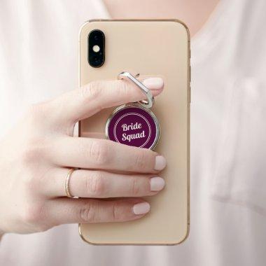 Retro Fuchsia Pink Bride's Squad Phone Ring Stand