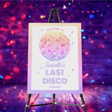 Retro Funky 70s Pink Disco Ball Bachelorette Party Foam Board
