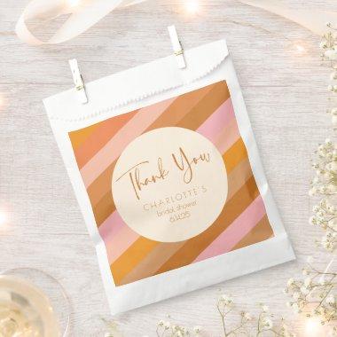 Retro Geometric Pink Rust Bridal Shower Thank You Favor Bag