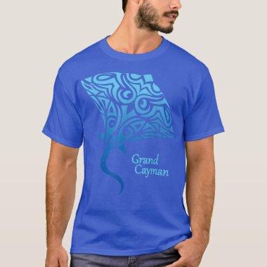 Retro Grand Cayman Islands Tribal Stingray Sea Ray T-Shirt