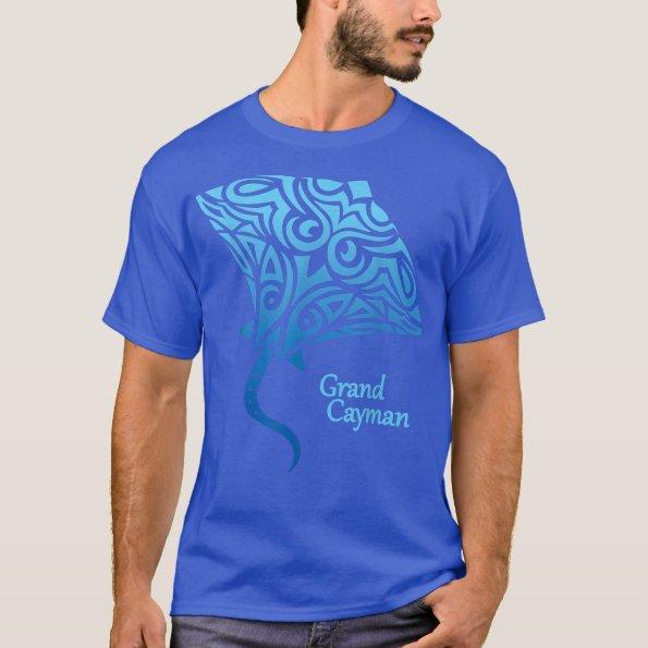 Retro Grand Cayman Islands Tribal Stingray Sea Ray T-Shirt