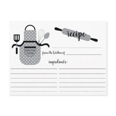 Retro Gray Apron Kitchen Tools Recipe Invitations