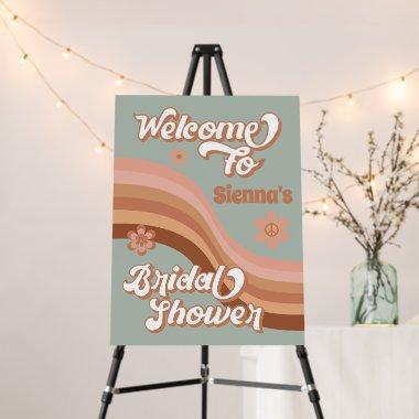 Retro Groovy 70s  Sage Welcome Sign