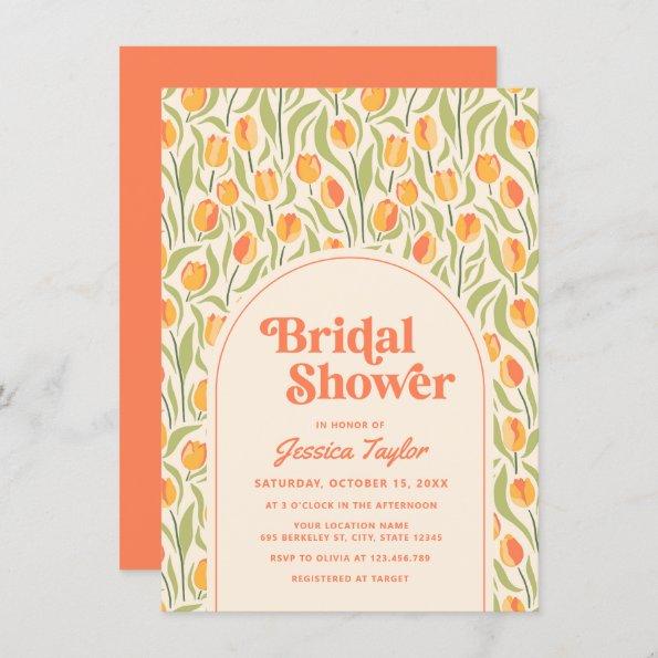 Retro Groovy 70's Stylish Bridal Shower Invitations