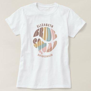 Retro Groovy Bachelorette Bride Squad Bridesmaid T-Shirt