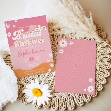 Retro Groovy Bridal Shower, 70s Hippie Vibes Daisy Invitations