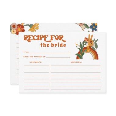 Retro Groovy Bridal Shower Recipe Invitations